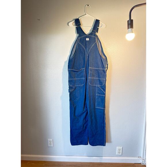 Liberty Denim Overalls Men’s 34x30 Blue Jean Bib Workwear Carpenter Pockets - Picture 2 of 9